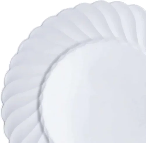 Miniatura 2 de Elegante vajilla desechable de plástico resistente, platos de plástico acampanados, juego combinado para bodas, cumpleaños y todas las ocasiones
