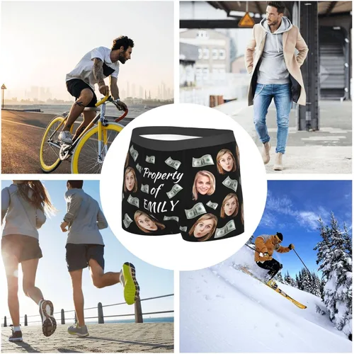Miniatura 8 de Boxers personalizados con cara para hombres, novio, marido, ropa interior divertida personalizada para ideas de cumpleaños para él, S-XXL