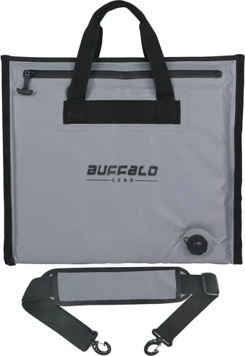 Buffalo Gear Bolsa térmica aislada - Enfriador de cebo de 20 x 18 pulgadas, bolsa impermeable para matar peces Gris