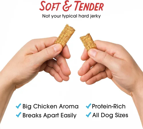 Miniatura 6 de Farmland Traditions Dogs Love Chicken Jerky Golosinas para Perros, Cecina Premium para Perros de Dos Ingredientes con Pollo Criado en Estados