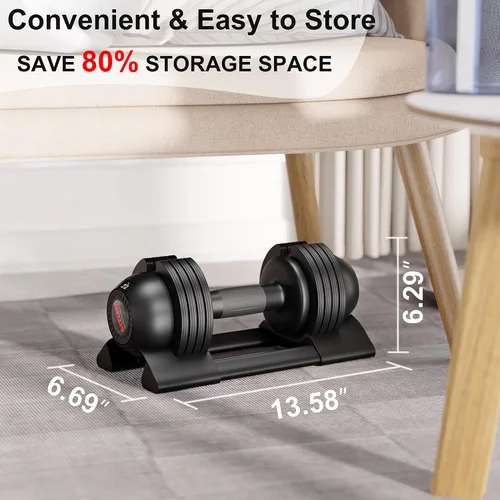 Miniatura 7 de Juego de mancuernas ajustables de 22 libras, par de mancuernas ajustables, perfecto para entrenamiento de fuerza y entrenamientos de fitness