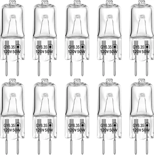 Miniatura 8 de GY6.35 Bombillas halógenas transparentes de 120 V 35 W, 2 pines, base bi-pin T4 JC G6.35 bombilla de cápsula, regulable 2700 K blanco cálido de 2
