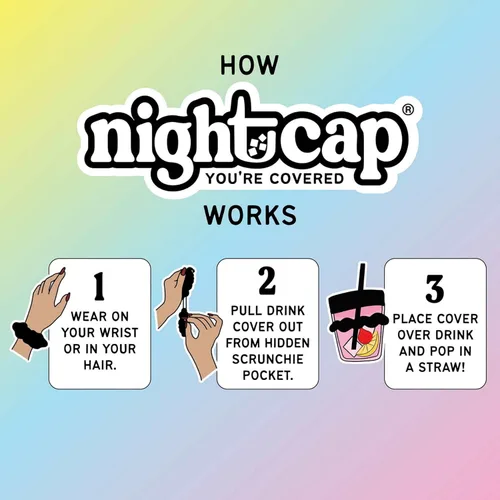 Miniatura 5 de Nightcap Coletero Cubrevasos - El Coletero Reutilizable para Prevención de Adulteración de Bebidas Como se Vio en Shark Tank Púrpura