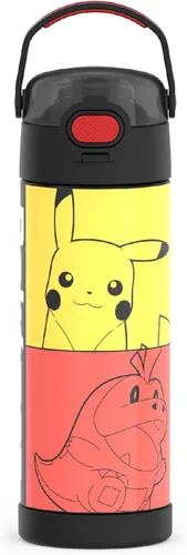 Miniatura 17 de THERMOS FUNTAINER Botella de acero inoxidable con aislamiento al vacío de 16 onzas con tapa ancha de canalón, Rosa Neón