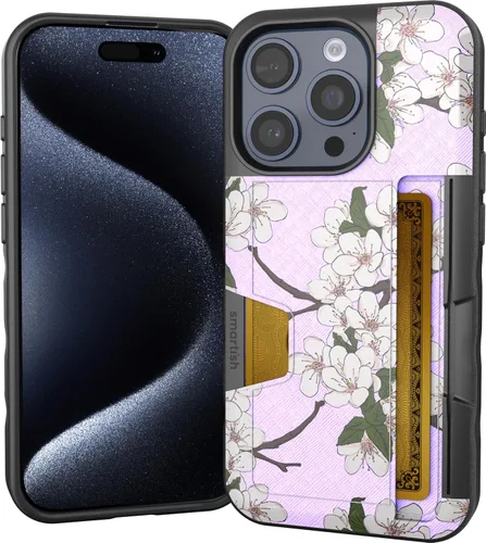 Miniatura 27 de Smartish Funda tipo cartera para iPhone 13 Pro – Wallet Slayer Vol. 2 [delgada + protectora] tarjetero con función atril - Black Tie Affair