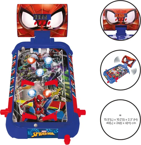 Miniatura 3 de LEXiBOOK Marvel Spider-Man, Pinball electrónico de mesa, juego de acción y reflejo para niños y familia, pantalla LCD, efectos de luz y sonido