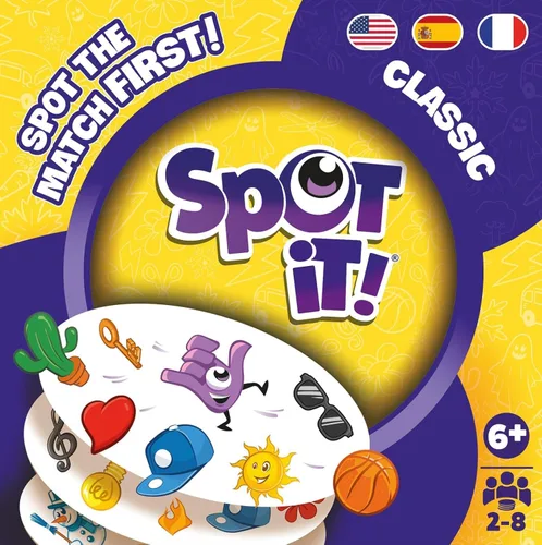 Miniatura 2 de Asmodee Spot It! Juego de cartas clásico (actualización 2024) - Edición con funda ecológica, juego de percepción visual 5 en 1 para reflejos rápidos