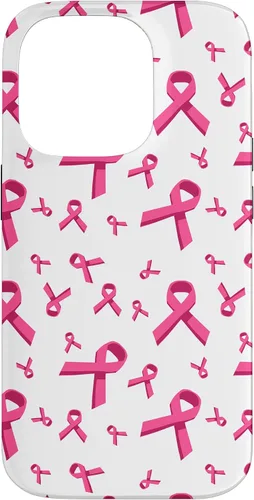 Miniatura 16 de iPhone 13 patrón de cinta rosa concientización del cáncer de mama mujeres caso de apoyo