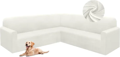 Miniatura 26 de HDCAXKJ Fundas de sofá seccional de esquina de terciopelo elástico en forma de L, juego de fundas deslizantes suaves y gruesas en forma de U