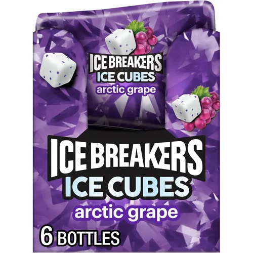 Miniatura 10 de ICE BREAKERS Ice Cubes Arctic Grape - Bolsa de goma de mascar sin azúcar, 8.11 onzas (100 piezas)
