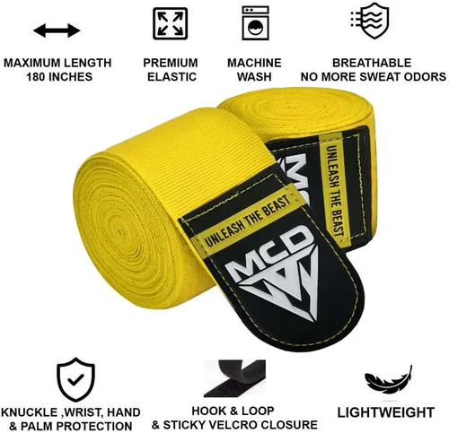 Miniatura 3 de MCD - Envolturas de boxeo para hombres y mujeres de 14.8 ft/180 pulgadas, para guantes de boxeo con lazo para el pulgar, Muay Thai, apretones