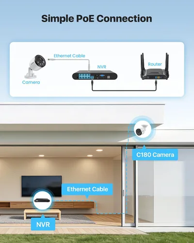 Miniatura 7 de ZOSI Sistema de cámara de seguridad de 5MP con audio, 4 cámaras PoE con cable de 4MP para interiores y exteriores, detección inteligente