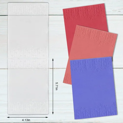 Miniatura 2 de Carpetas en relieve de plástico para hacer tarjetas, fondo de marco de estrellas, plantilla de plástico DIY, álbum de fotos, papel de tarjeta, álbum