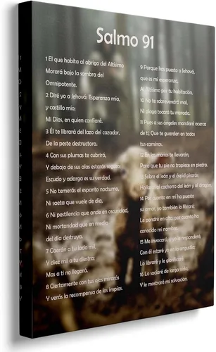 Miniatura 2 de Salmo 91 En Español Para Pared, Arte de pared del Salmo 91, Cuadros Cristianos Para Pared En Español, Decoración de pared cristiana en español, Ta