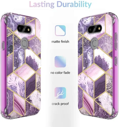 Miniatura 7 de Jeylly Funda para LG K31 con protector de pantalla, LG Aristo/Aristo5+/Phoenix 5/K8X/K300, funda protectora híbrida de goma de silicona suave