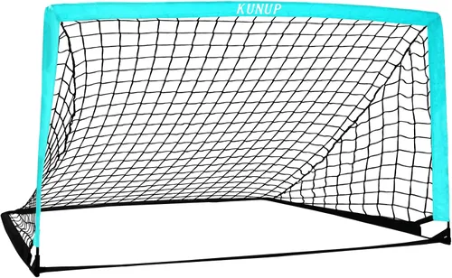 Miniatura 16 de Portería de fútbol portátil de 5 x 3, 6 x 4, 9 x 5 pies, para patio trasero, red de práctica de fútbol plegable con bolsa de transporte para niños