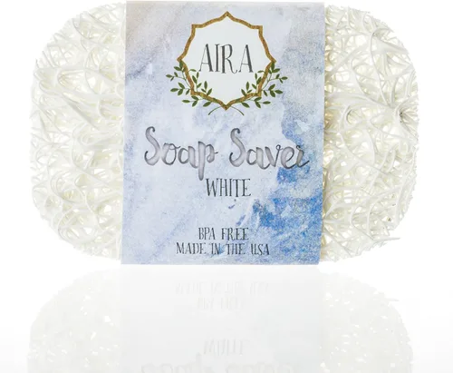 Aira Jabonera - Plato para Jabón y Accesorio de Soporte de Jabón - Portajabones sin BPA para Ducha y Baño - Fabricado en EE. UU. - Drena el Agua,