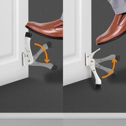 Miniatura 2 de Tope de puerta One Touch Kickdown, soporte de puerta, topes de puerta resistentes, parte inferior de la puerta, puntas de goma ajustables en altura