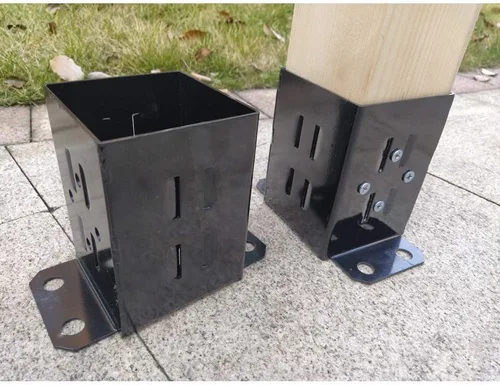 Miniatura 5 de JINHAN Soportes de base de poste de madera 4x4 Soporte de anclaje de acero de calibre 13 con recubrimiento de polvo resistente, viene