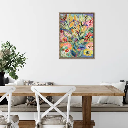 Miniatura 6 de Amanti Art Lienzo enmarcado para pared, 24 x 18 pulgadas, jardín de fantasía II, por Karen Fields, lienzo enmarcado para pared, arte abstracto