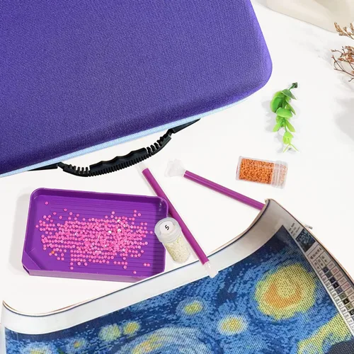 Miniatura 7 de Contenedores de almacenamiento de pintura de diamantes, 120 ranuras para accesorios de pintura de diamantes y herramientas para estuche organizador