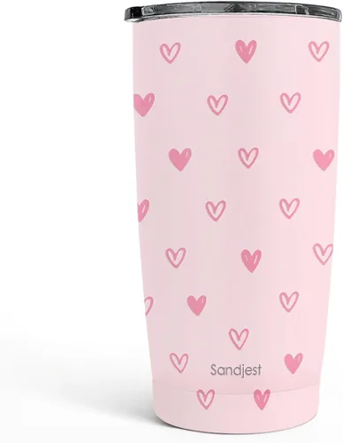 Miniatura 36 de SANDJEST Vaso de baloncesto con aislamiento de acero inoxidable de 20 onzas, taza de café de viaje, vasos deportivos, regalos para amantes