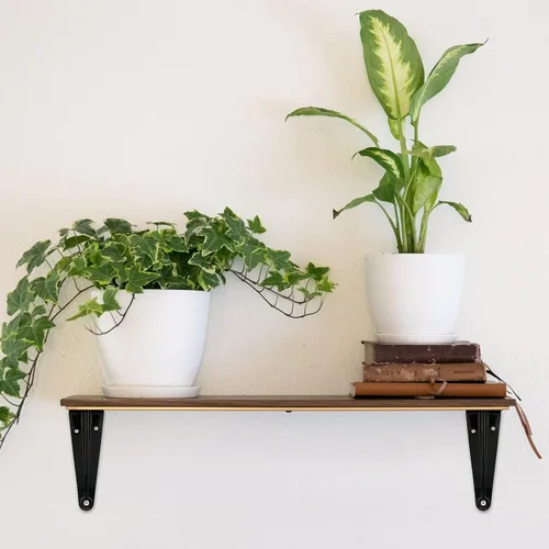 Miniatura 7 de Uenhoy Paquete de 10 soportes de estante negros de 4 x 3 pulgadas, soportes flotantes de metal resistentes para montaje en pared, soportes