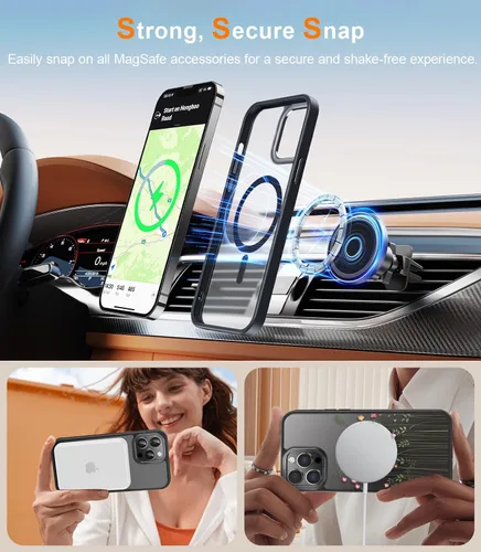 Miniatura 199 de Goodon para iPhone 15 Pro Max con protector de pantalla de privacidad, compatible con Magsafe, funda translúcida mate a prueba de golpes - Linda