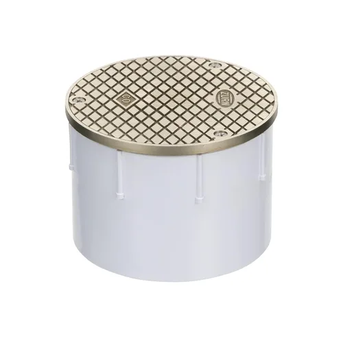 Miniatura 3 de Zurn CO2450-PV4 Drenaje de piso ajustable con limpieza, parte superior de níquel, PVC de 4", latón