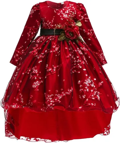 Miniatura 2 de Vestido de princesa para boda, fiesta de cumpleaños con tren, talla 3-14 años