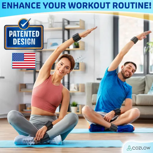 Miniatura 2 de Cozlow - Ankle & Wrist Weights - for Men & Women - 1 Pair - Adjustable Silicone Workout Bands for Fitness & Strength Training - Wearable Leg & Cuff