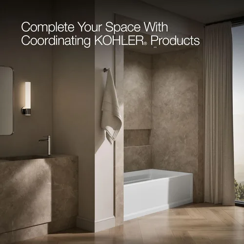 Miniatura 6 de KOHLER K-1125-LA-0 Archer - Bañera acrílica para alcoba (72 x 36 pulgadas), con delantal integral y drenaje a la izquierda, color blanco