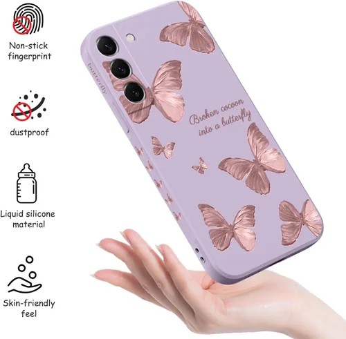 Miniatura 5 de LEECG para Samsung Galaxy S22 Plus, funda de silicona suave con diseños de flores de moda, protector contra caídas y antihuellas para Samsung S22