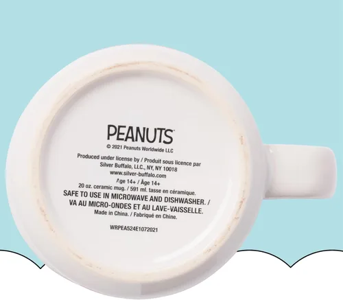 Miniatura 7 de Silver Buffalo Peanuts Snoopy and Woodstock Get Cozy - Taza de cerámica para cámper, 20 onzas Cacahuetes Snoopy y Woodstock (Camper)