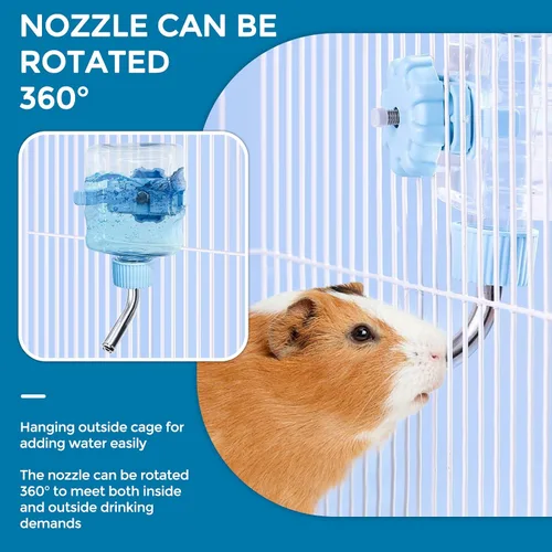 Miniatura 6 de Vannon Botellas de agua para animales pequeños de 6 onzas (6.0 fl oz), dispensador de agua transparente para conejos, cobayas, chinchillas, hurones