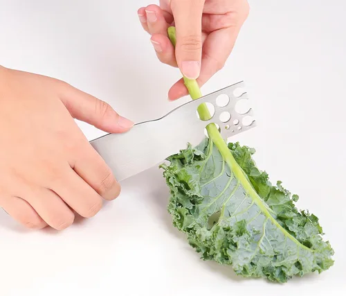 Miniatura 8 de Herramienta de desmontaje de hierbas de acero inoxidable para la cocina de col rizada, acelga, verde, tomillo, albahaca, romero