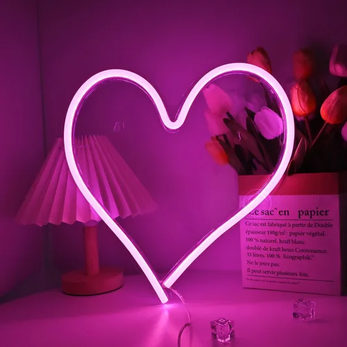 Miniatura 4 de Britrio - Letrero de luz de neón LED para colgar en la pared de dormitorio, sala de estar, habitación de los niños, decoración del hogar, luz Rosado
