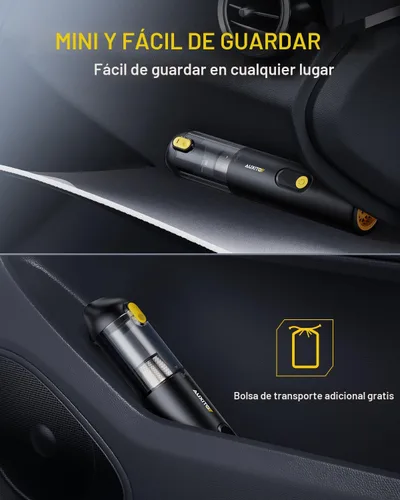 Miniatura 5 de AUXITO Aspiradora de Coche Portátil Inalámbrica 14000 Pa de Succión, Aspiradora de Mano Sopla y Aspira 2 en 1, Aspiradora Pequeña de Mano para Negro