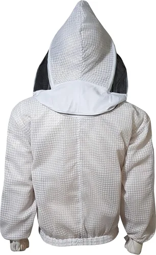 Miniatura 4 de Brutul Bee - Chaqueta ventilada de apicultura de 3 capas de protección completa para apicultores, chaqueta ultraligera con velo de esgrima