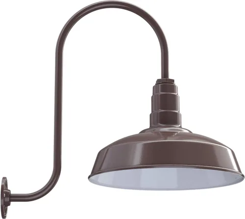 Miniatura 90 de Steel Lighting Co. Gardena - Luz de granero Montaje en pared al aire libre Cúpula de 16 pulgadas Cuello de cisne de 16 pulgadas Luz