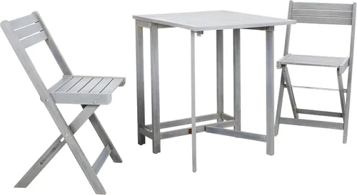 Safavieh Outdoor Collection Gallo Ash Grey Acacia Wood Juego de 3 piezas Balcón Bistro PAT6751C Gris cenizo