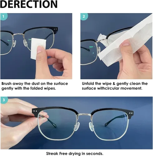Miniatura 6 de 200 unidades de toallitas para lentes de gafas, toallitas limpiadoras de lentes de gafas prehumedecidas envueltas individualmente libres de rayones