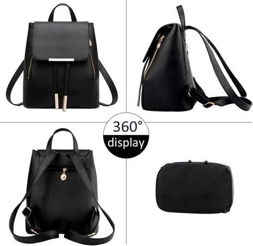 Miniatura 5 de Pahajim - Mochila de cuero sintético con zíper, casual, a la moda, para mujer