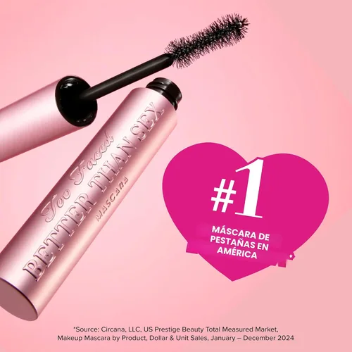 Miniatura 8 de Too Faced Better Than Sex Volumizing and Lengthening Mascara Vegan Formula, Dramatic Volume and Length Cruelty-Free Eye Makeup + Hourglass Brush