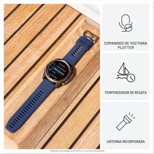 Miniatura 3 de Garmin® quatix® 8, 51 mm, reloj inteligente GPS marino, pantalla AMOLED brillante, controles de trazador de cartas, linterna incorporada