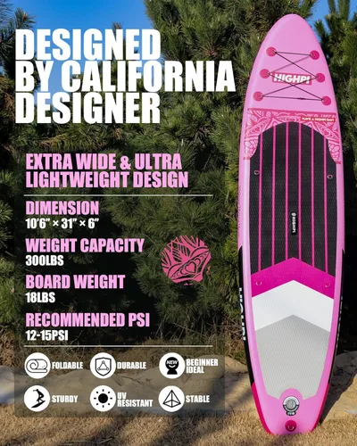 Miniatura 2 de Inflatable Stand-Up Paddle Board: Wide SUP with Full Accessories, Anti-Slip EVA Deck, Paddleboard for Yoga/Surfing/Fishing & More, for Youth &