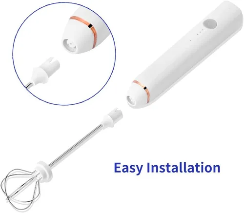 Miniatura 5 de Espumador de leche, espumador de leche eléctrico recargable de mano, 3 carga USB ajustable, se puede utilizar para bebidas de proteína de café a