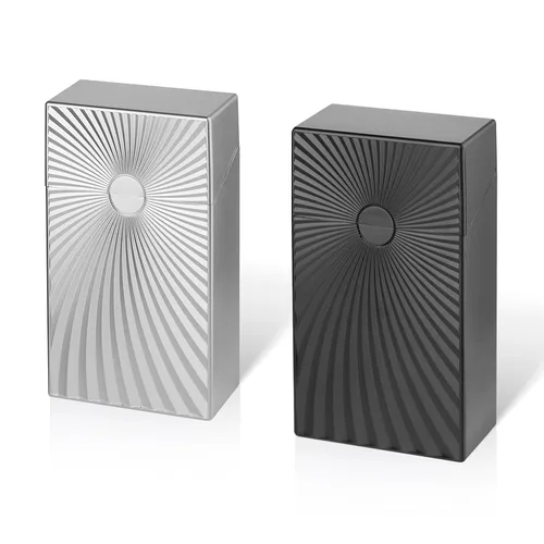 Miniatura 6 de Caja de cigarrillos Interruptor magnético de aluminio 20 Capacidad 3 Pack (gris+azul+negro, 3.346 in)