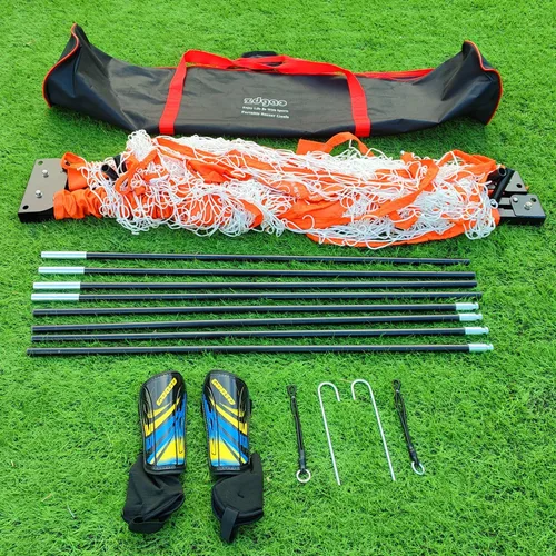 Miniatura 5 de Portería de fútbol para patio trasero Red portátil plegable de metal Fácil instalación Red portátil para todas las edades 1 par