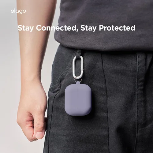 Miniatura 7 de elago Compatible con Samsung Galaxy Buds 3 Pro y 3 y 3 FE, funda de silicona de alta calidad con mosquetón, protección completa, carga inalámbrica